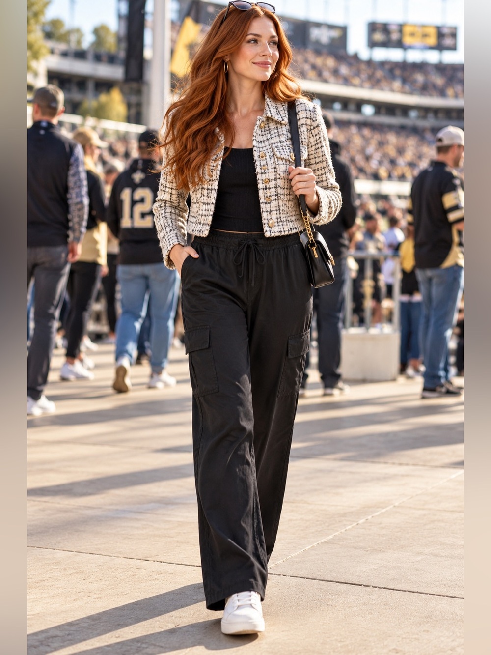 Black Cargo Drawstring Pants